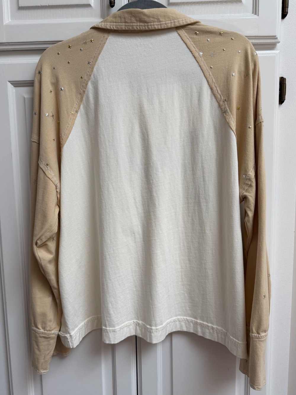 Anthropologie Pilcro Long Sleeve Stardust Graphic Henley Top Size Medium - Picture 4 of 16